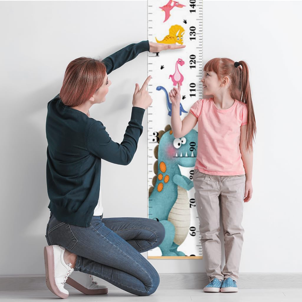 SNOWIE SOFT® Cartoon Growth Chart for Kids 60-180cm Wall Hanging Growth Chart for Kids & Teenagers Canvas Cartoon Growth Chart Waterproof Canvas Growth Chart for Kid's Room (Blue Dinosaur) - Image 7 thumbnail