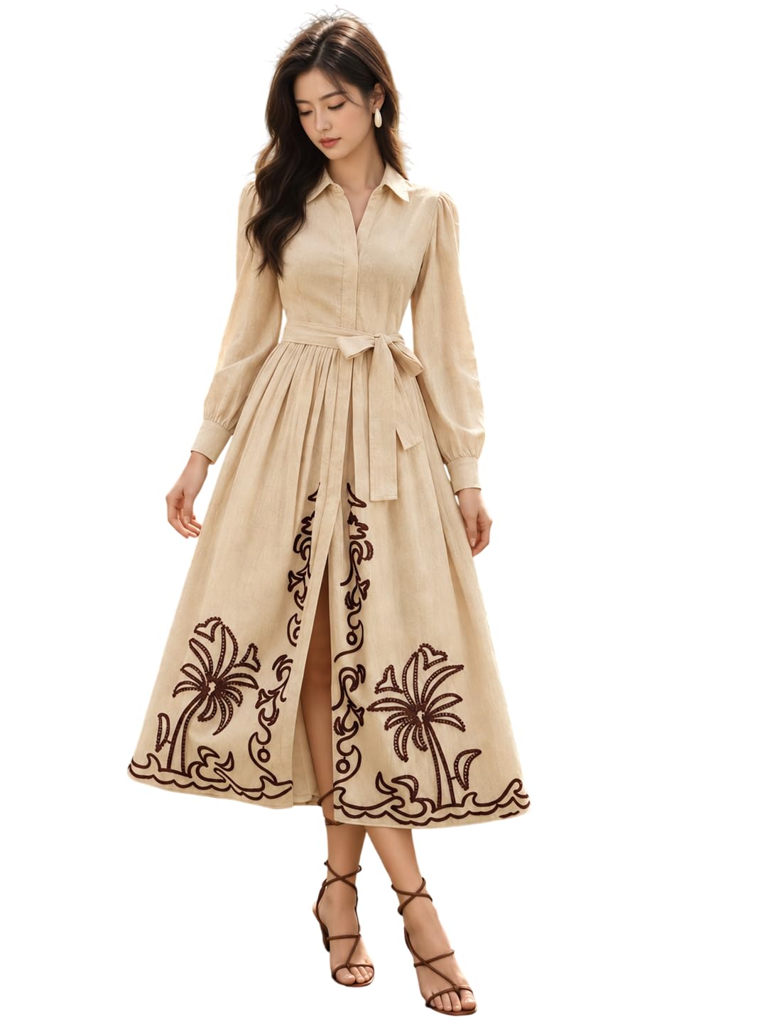 SMOWKLY Cotton Blend Women's Casual Dress Mid-Length Maxi Dress for Woman ||Stylish Frocks for Women ||One Piece Dress for Women || Long Midi Dress for Woman || Party & Beach Wear