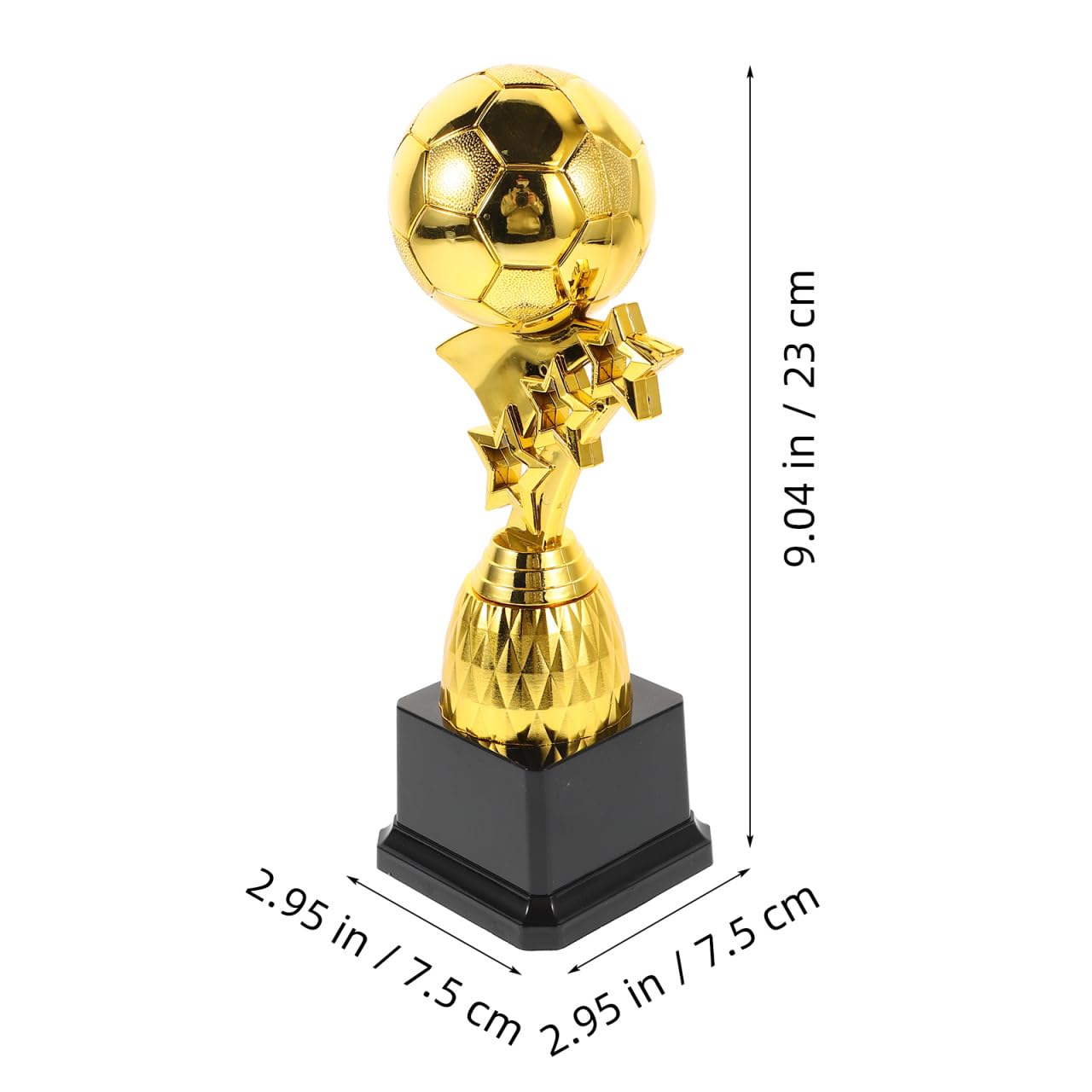 Toyvian Trophée Football Coupe du Monde Ballon Doré Design Créatif Récompense Tournois Vainqueur Football Réutilisable, 9,04 x 2,95 x 2,95 Pouces