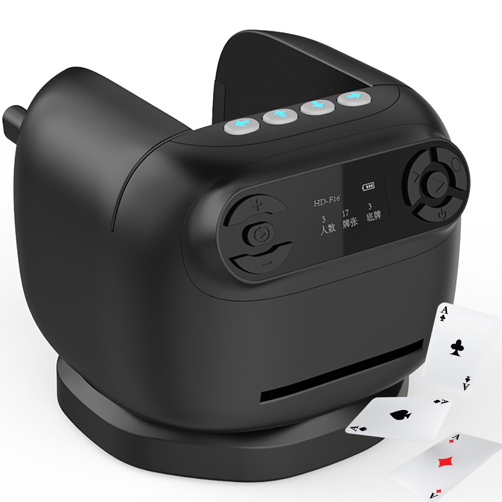 Shuffler automatico di carte e rivenditore con display LCD, rilevamento intelligente, rotazione a 360 gradi, ricaricabile 2600 mAh macchina per la distribuzione di carte per poker e ramino