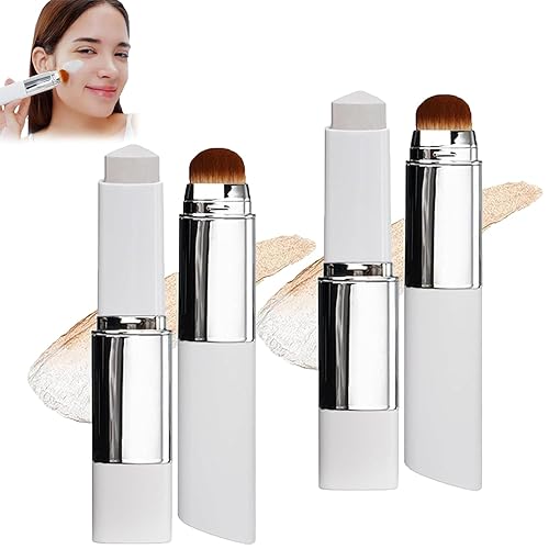 Chartming Color Changing Foundation Stick,Cover Cream Stick V White Korean Foundation Stick with Volufiline,Full to Medium Coverage Base Makeup for All Skin Types (Natural-2PCS) - Natural-2pcs