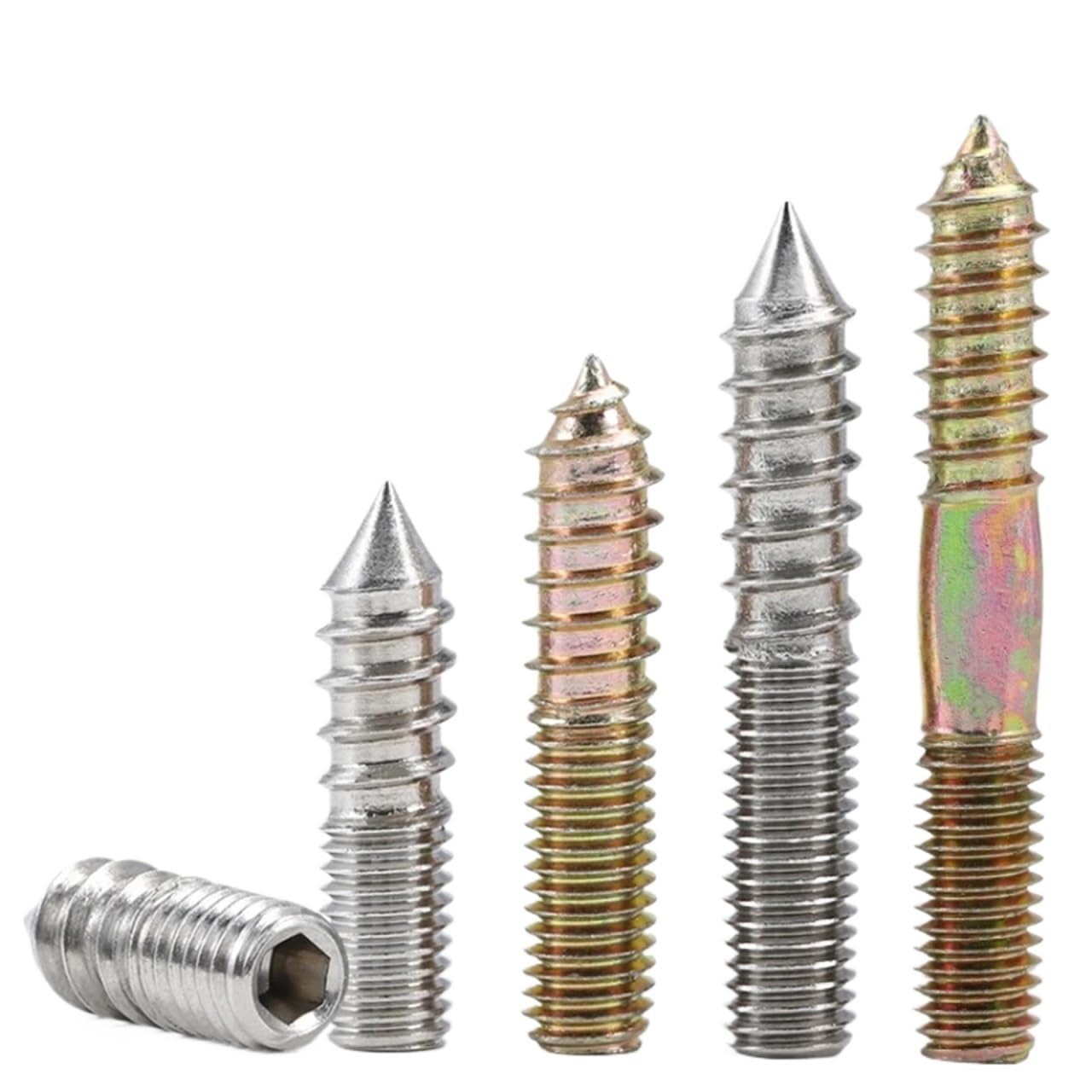 Tornillos autorroscantes de doble extremo M4-M6 de 30-40 mm, chapados en plata y zinc, paquete de 30 piezas chapadas en zinc, 30 MM-M6