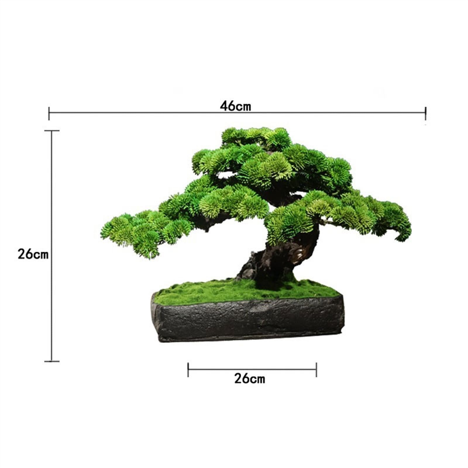 Plantas Artificiales Sala de estar, sala de té, entrada, decoraciones de escritorio, micropaisajismo, simulación de vegetación, bonsái, adornos de pino de bienvenida for interiores Plantas Artificiale