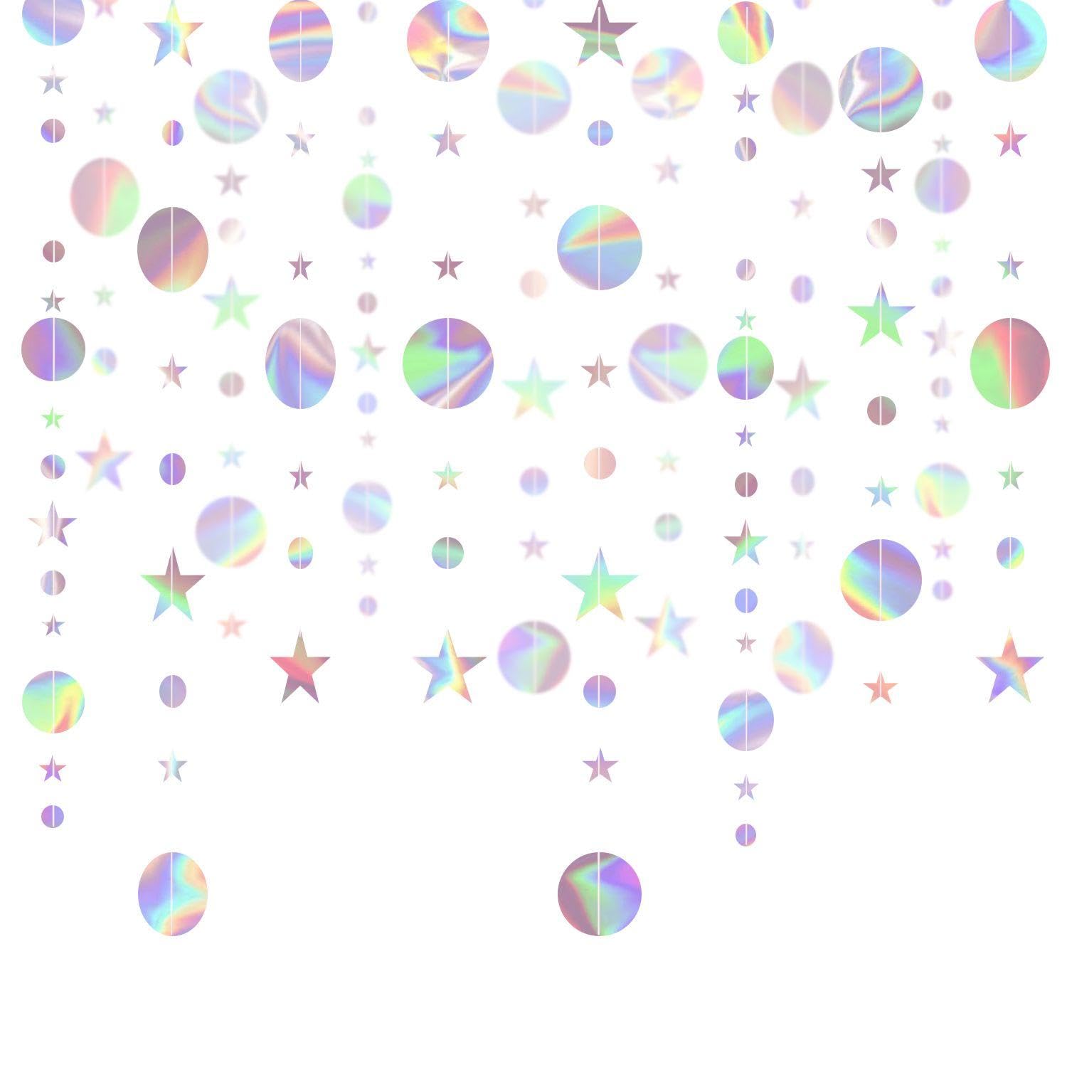 EOWVISN 4 Pieces Of Round And Star Hanging Decorations, Party Scene Decoration, Creative Wall Decoration, Party Decorations, Party Supplies