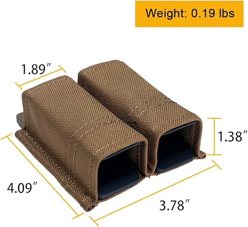 Miniatura 3 de IDOGEAR - Bolsa para pistola Mag doble Molle de 0.354 in con gancho de liberación rápida, inserción táctica, accesorios para cinturón