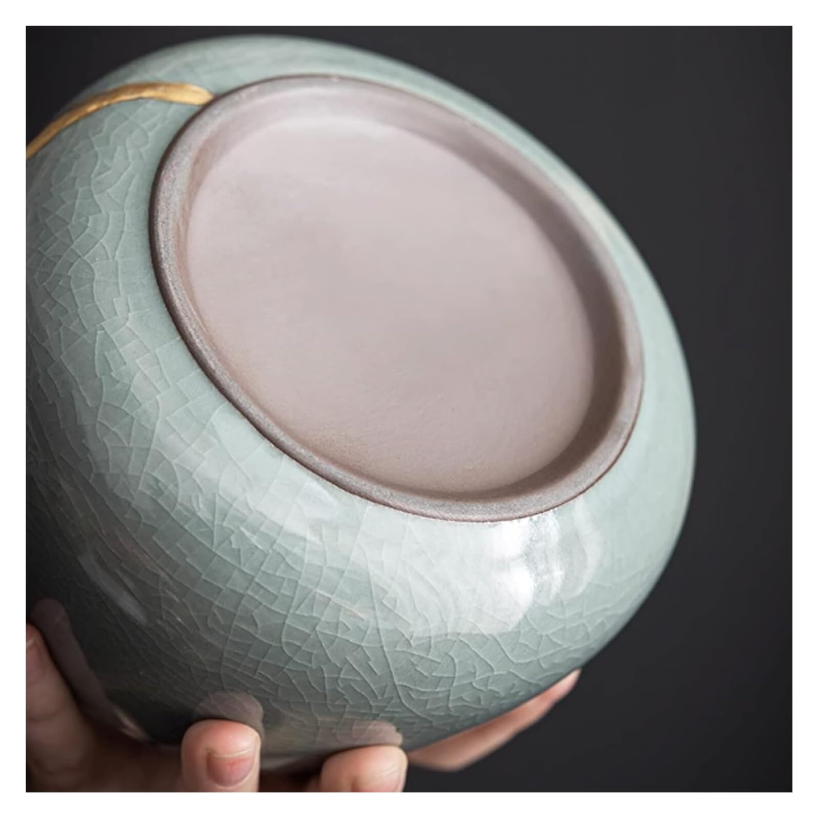 Vintage ceramiczny pojemnik na herbatę, do przechowywania w kuchni, porcelanowy słoik ze złotym wzorem lotosu (czerwony)(Red)