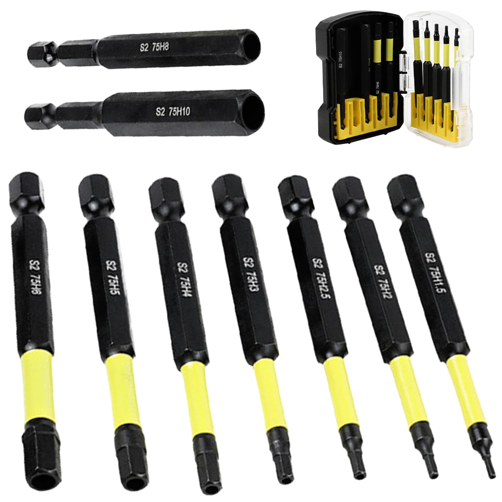 Metric Hexagonal Shank Allen Wrenches Bit Set with Design H1.5 to H10 with Enhances Durability for Repair Tasks Metric Size Drill Bit