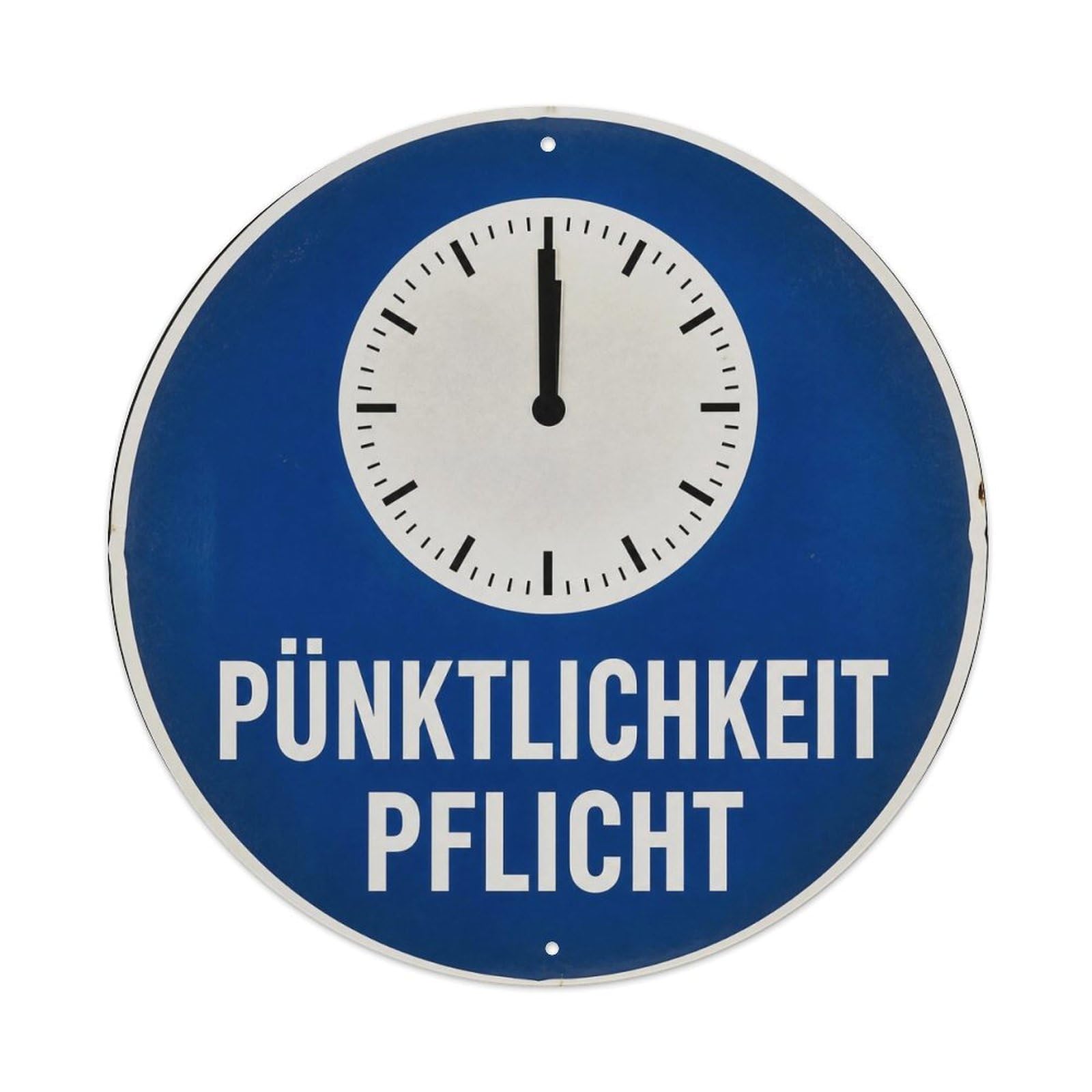 Olyhtr 8X8inch Classic Style Punctuality Humor Novelty Rules German Retro Typography Metal Tin Sign