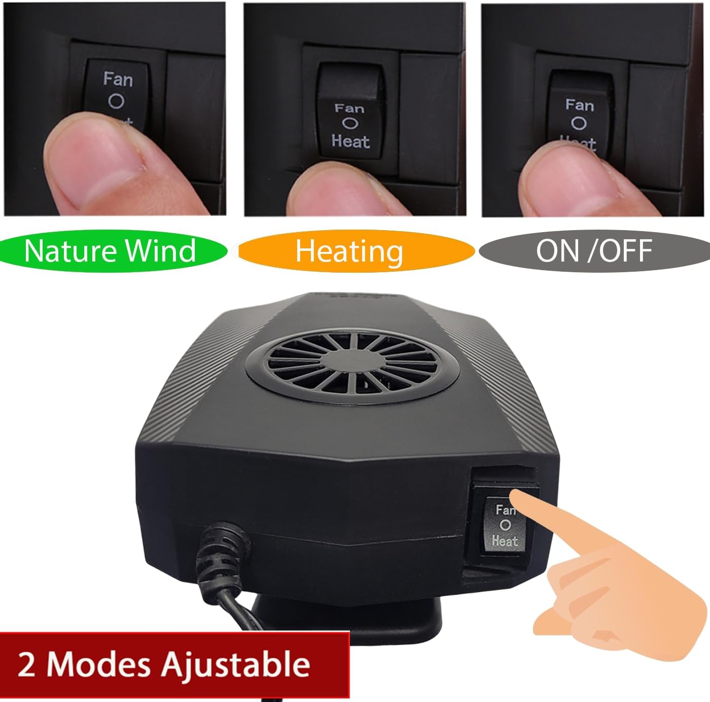 12Volt Car Heaters for Vehicle，150W Car Defogging and Defrosting Heater, Portable Heater for Car