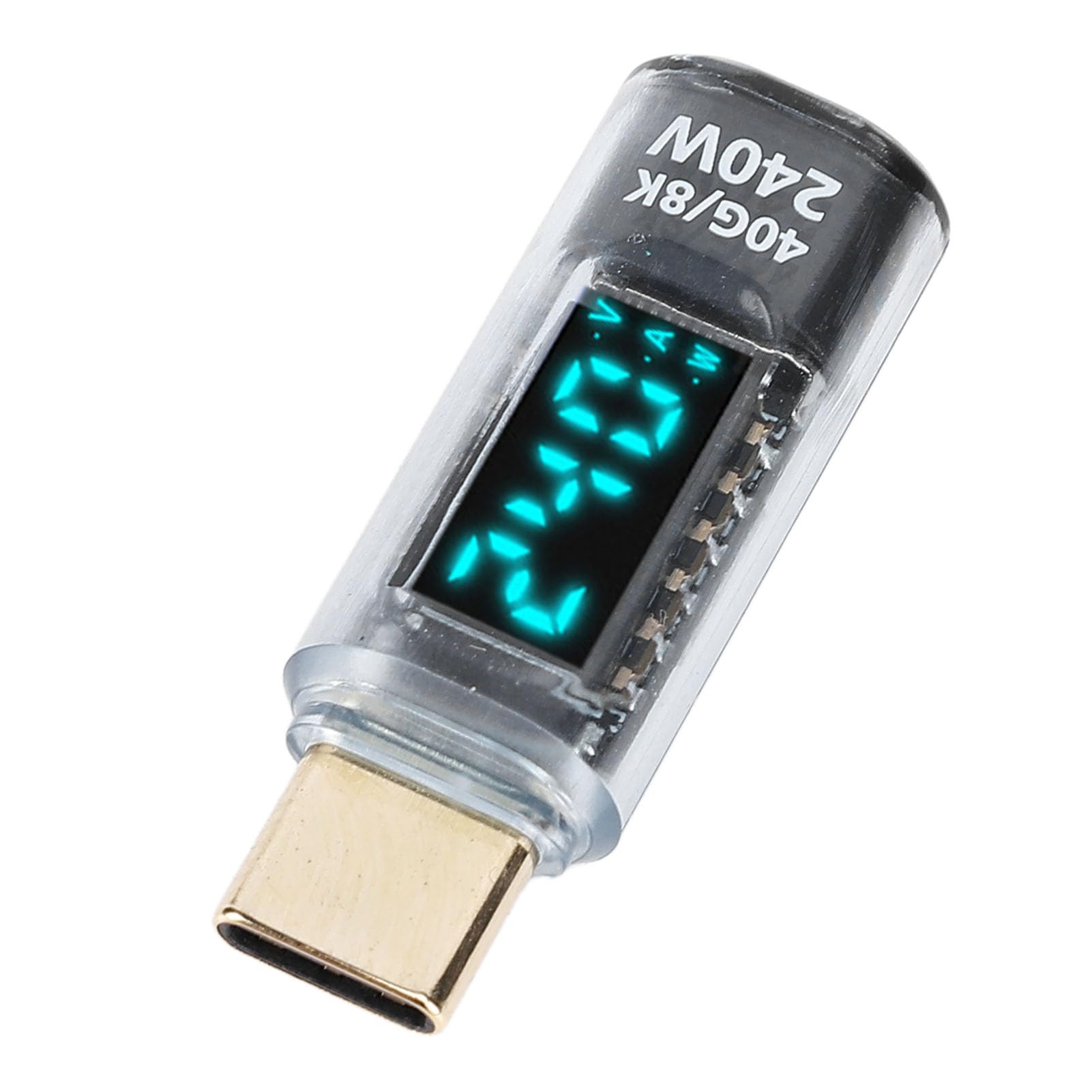 Adapter USB C 240 W Tester Miernika Mocy z Wyświetlaczem Cyfrowym, Adapter Przedłużający USB C Męski na żeński, Tester Miernika Mocy, Wideo 8K 60 Hz, Transfer 40 Gb/s