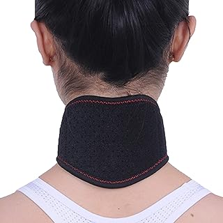 Self-Heating Tourmaline Neck Support Brace Biomagnet Nylon Weave Strong and Durable Length Adjustable for Relief of Neck Pain Fatigue Stiffness
