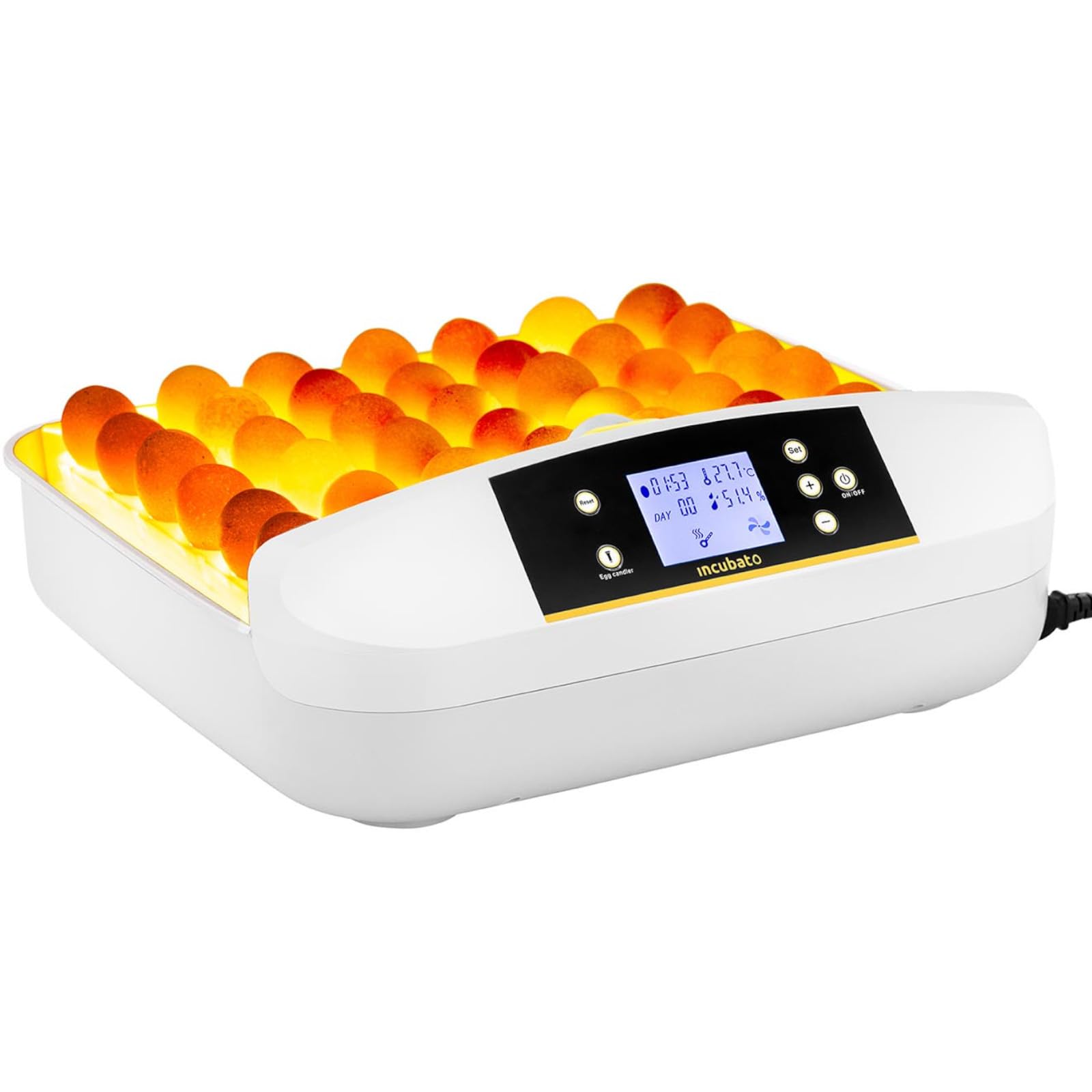 Incubadora De Huevos Aparato Incubador IN-32DDI (30-39,5 °C, hasta 42 Huevos, Ovoscopio Integrado, Totalmente automática)