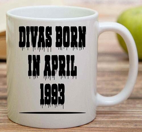 Miniatura 3 de Humorous Gift April Birthday Gift for Divas - Ideal Present for 1993 Borns on Large 11 Oz White Ceramic Coffee Mug