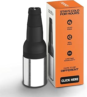 Asobu Frosty Beer Holder,Vacuum Insulated Double Walled Stainless Steel Beer Can and Bottle Cooler with Beer Opener, Bpa Free, Fits Standard 12oz, Ice Cold for Hours, Great Gift for Beer Lovers