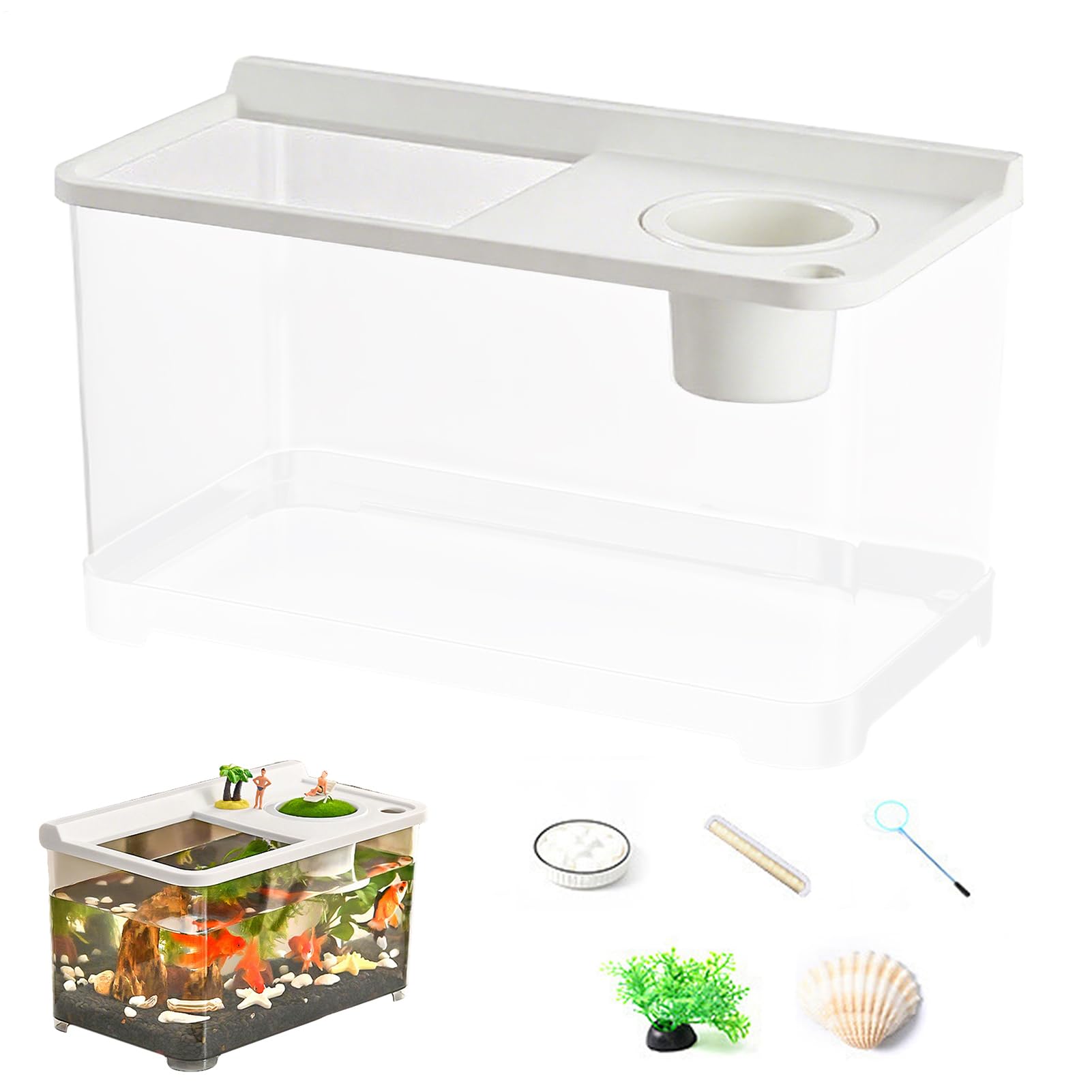 Aquarium Betta avec éclairage LED dynamique 3 couleurs et cuve design supérieur