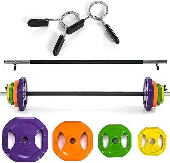 Barbell Weights Set - Adjustable 30kg Ideal For Studio Pump Weights - Barbell Set for Home Exercise - Barbell & Weights - Strength Training Equipment Commercial