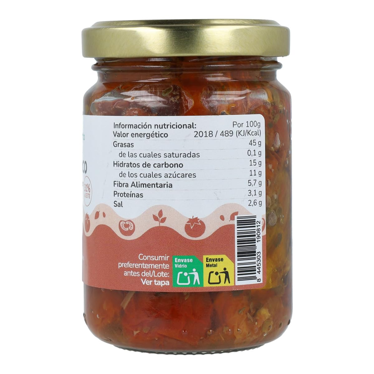 PLANETA HUERTO | Tomate Seco en Aceite de Oliva Virgen Extra Ecológico 155 g, Condimento Mediterráneo BIO -Tomate Seco Ideal para Ensaladas, Pastas y Tostas