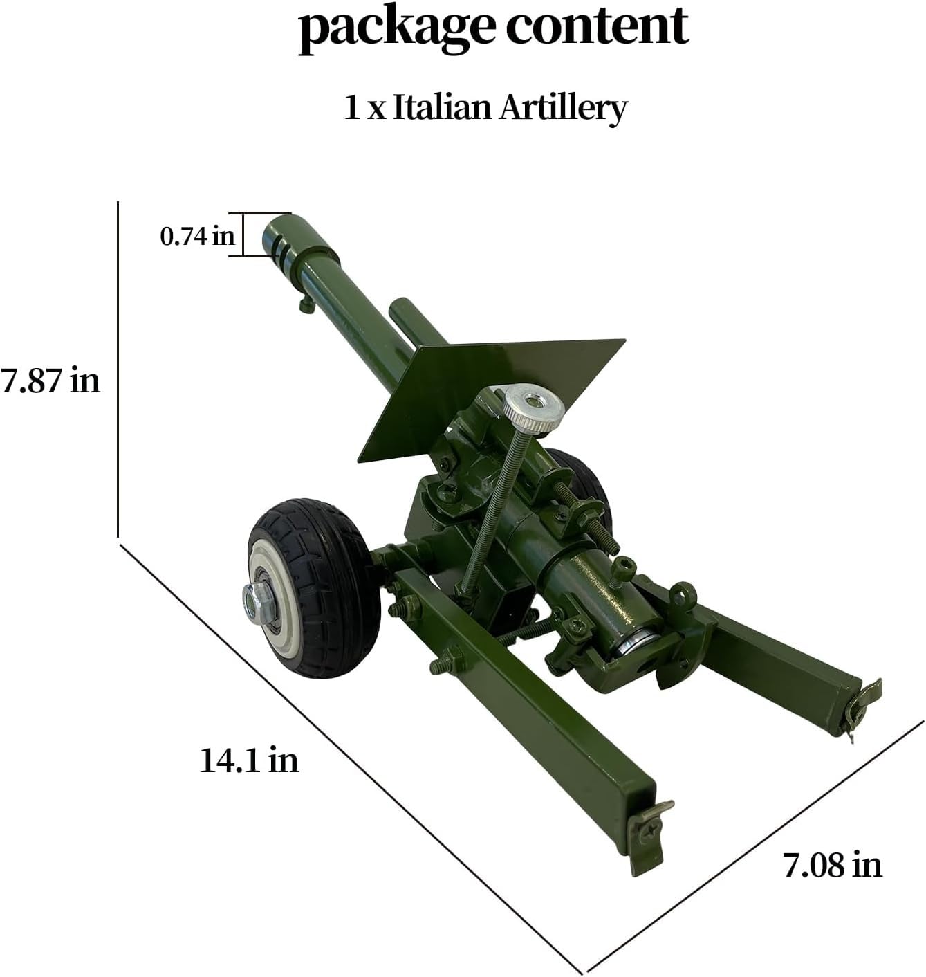 Canon de pétard, mini canon qui tire, lanceur de pétard en acier inoxydable, ornements de collection (modèle italien)