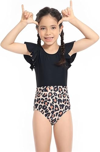 Miniatura 3 de Traje de baño infantil para niños, adolescentes y niñas, trajes de baño de una pieza para niños, trajes de baño negros con almohadillas para el