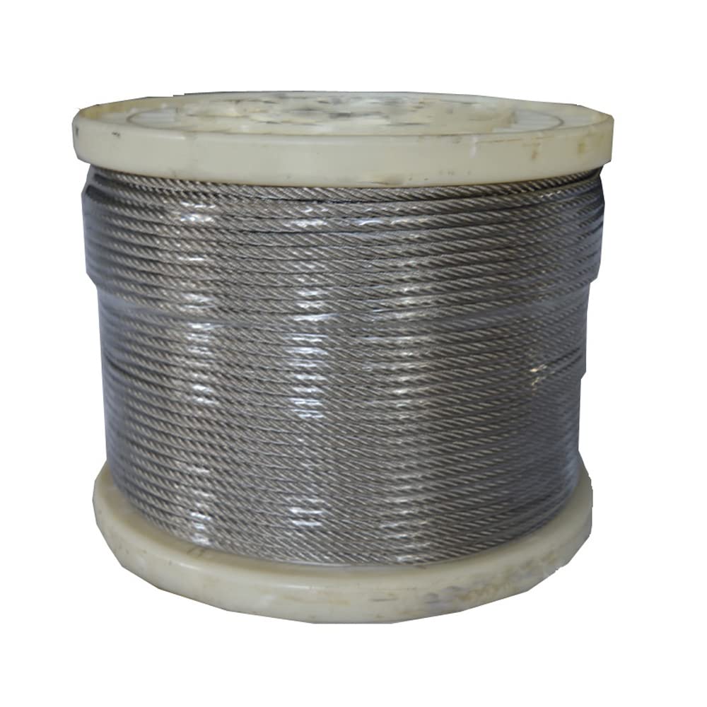 Buy EQCOTWEA 3/16in 7x19 Stainless Steel Cable Reel, 500ft Stainless