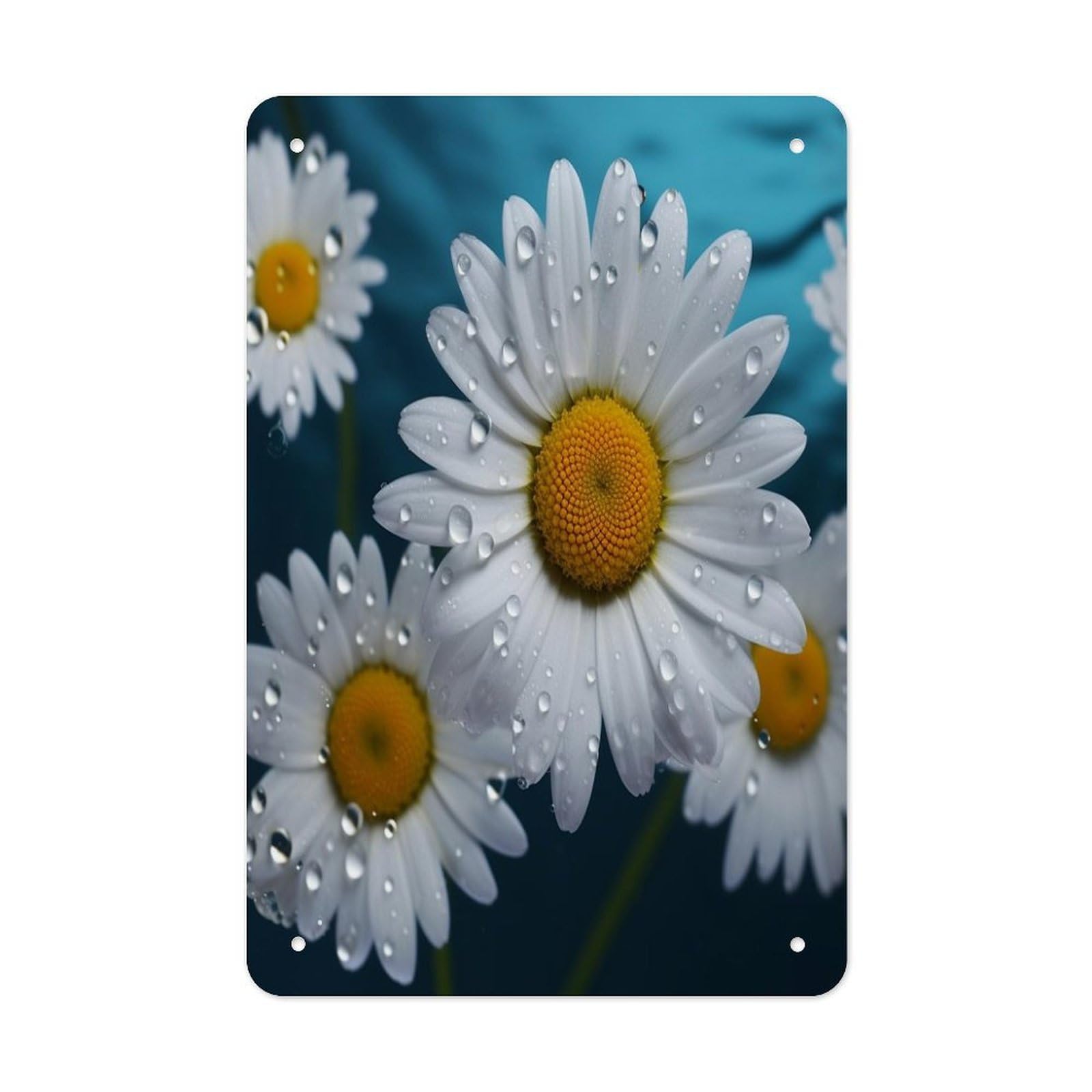 Btcowzrv Style Daisy Flowers Metal Tin Sign Wall Decor Hanging Plaque