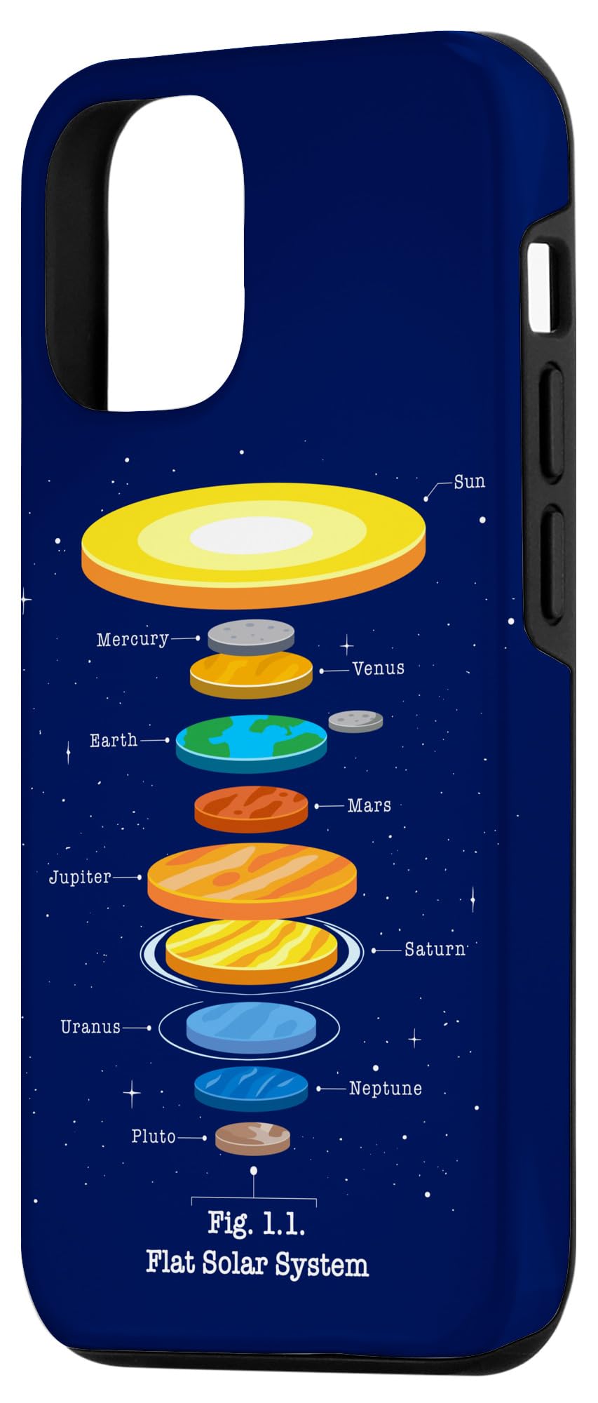 Flat Solar System Satire Planetary Funny Flat Earth Theory Case for iPhone 15 Pro - Image 2