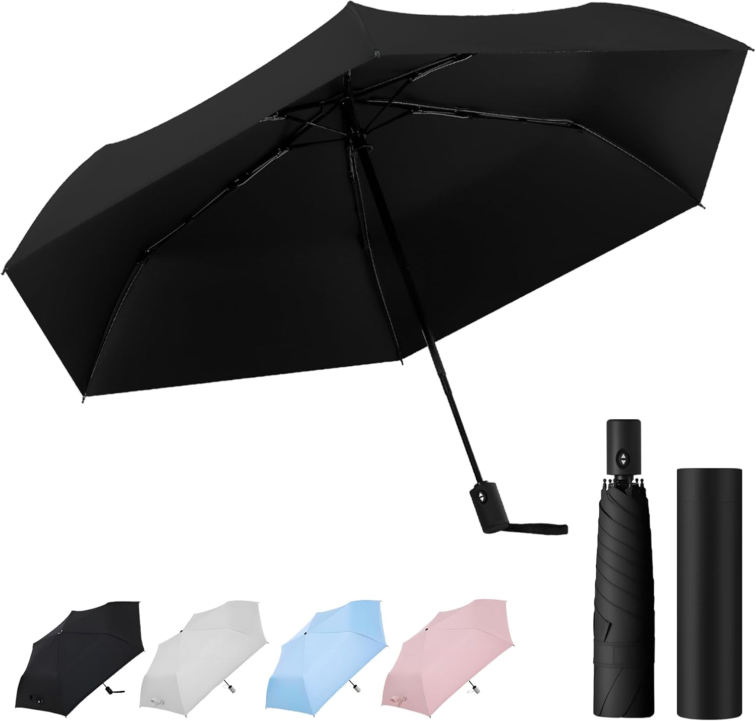Compact Travel Umbrella - Mini Umbrella for Purse, Backpack & Travel, Auto Open Close