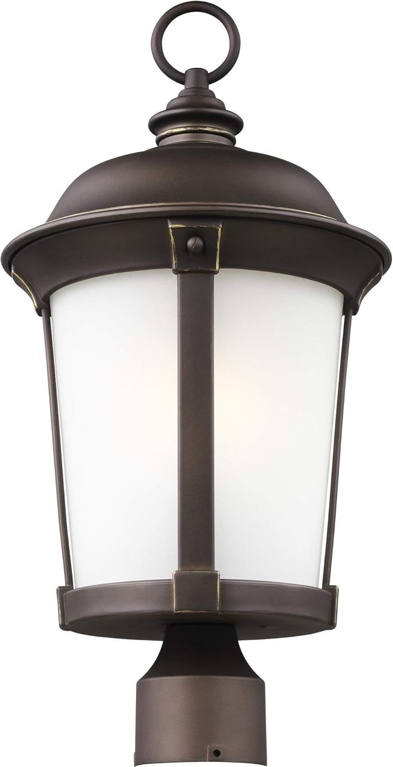 🔥 Cashback up to 70% Sea Gull Lighting Generation 8250701-71 Transitional One Light Outdoor Post Lantern from Seagull-Calder Collection Dark Finish, Antique Bronze