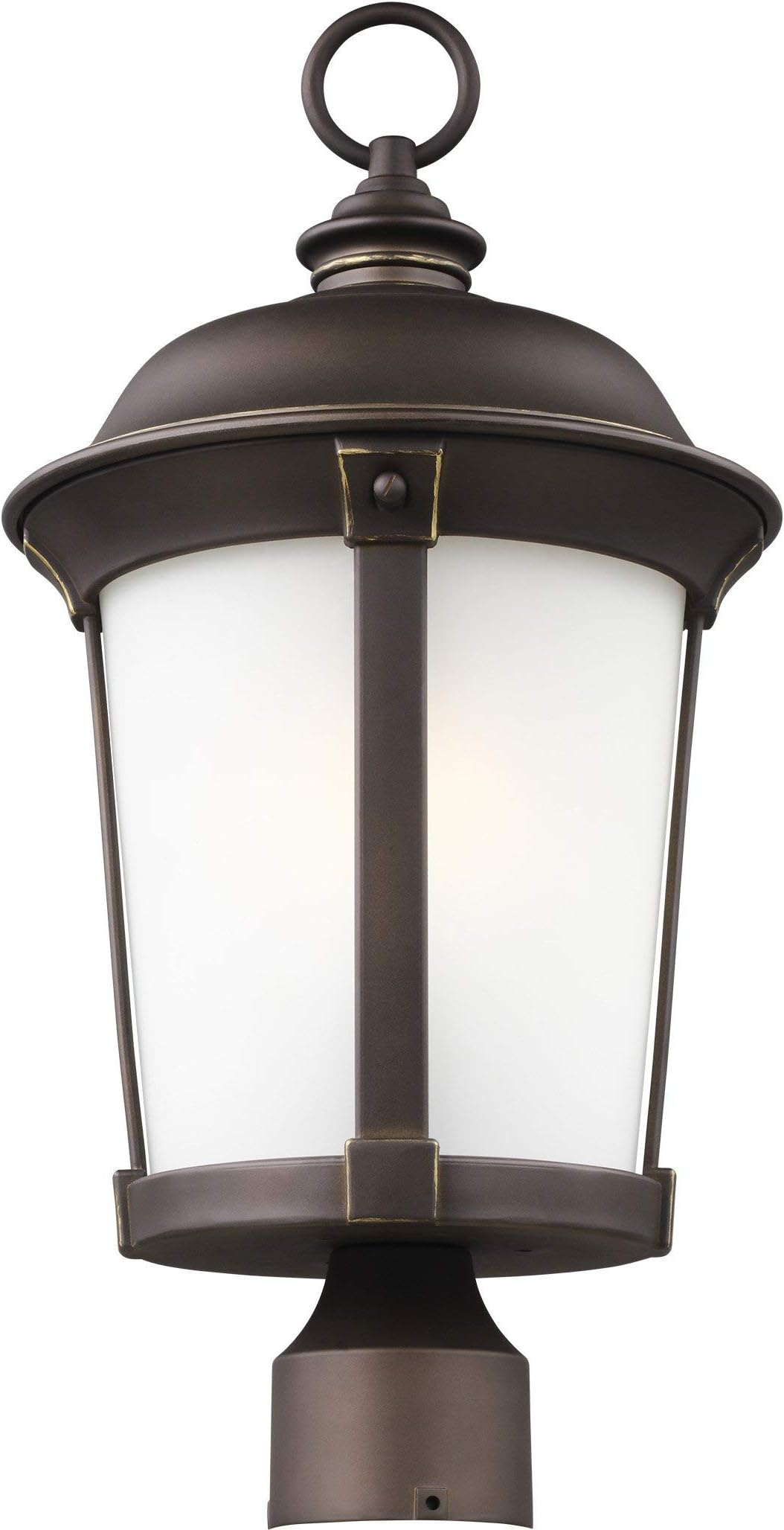Sea Gull Lighting Generation 8250701-71 Transitional One Light Outdoor Post Lantern from Seagull-Calder Collection Dark Finish, Antique Bronze