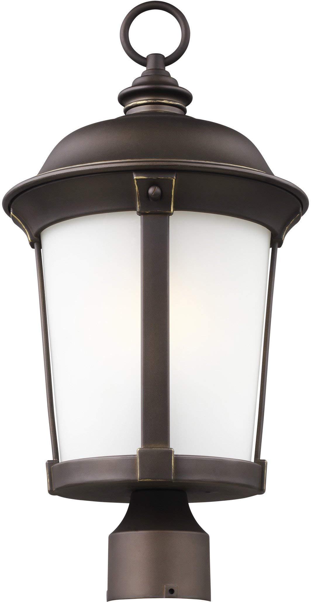 Sea Gull Lighting Generation 8250701-71 Transitional One Light Outdoor Post Lantern from Seagull-Calder Collection Dark Finish, Antique Bronze