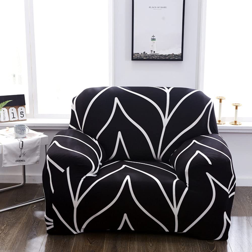 Housse de canapé extensible motif floral 1 place 90-140cm