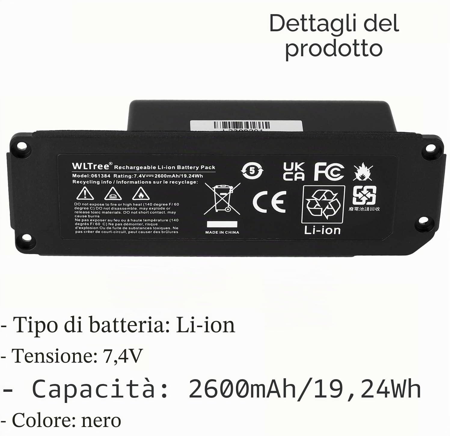 7.4V 2600mAh 061384 061385 061386 063287 Bluetooth Speaker Batteria per Bose Soundlink Speaker Mini One/Mini I/Mini 1 Bluetooth Wireless Speaker Altoparlante Senza Fili Batterie Battery