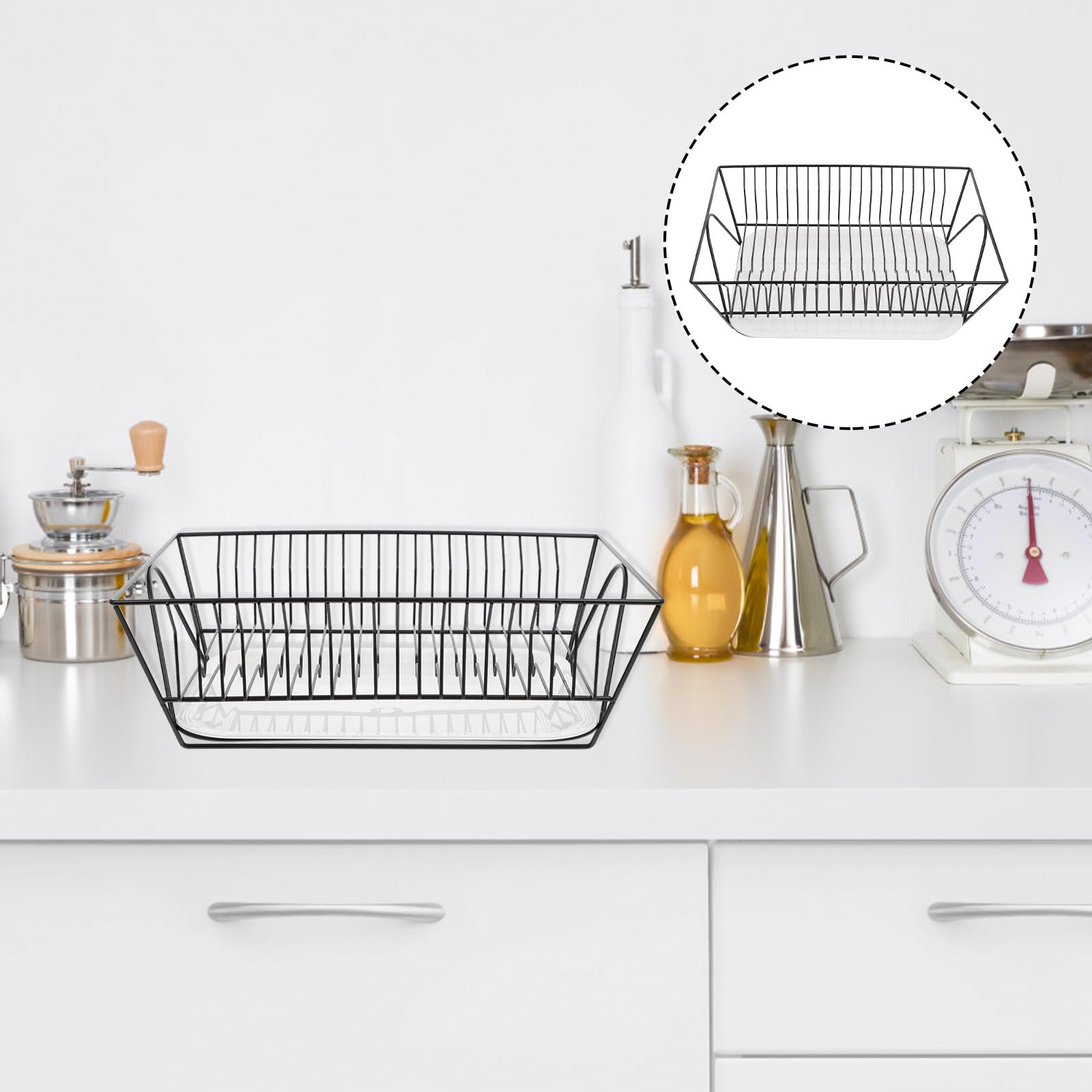 MAGICLULU Escurridor Fregadero de Acero Inoxidable y Pp Bandeja de Goteo, Estante Almacenaje Cocina Negro para Organizar Espacio en Cocina, 1 Set Multiuso