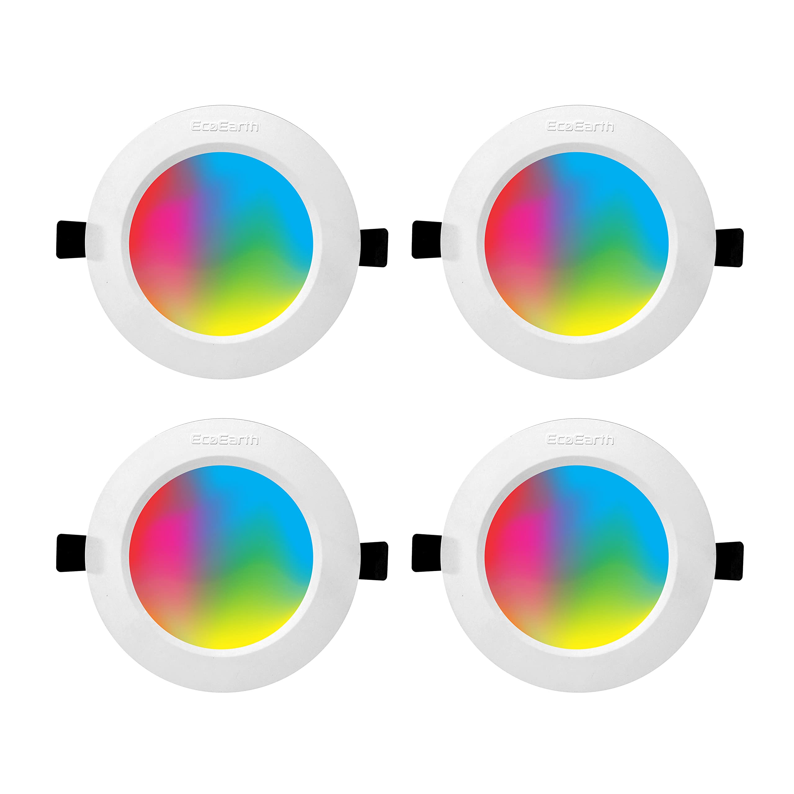 EcoEarth Neo Wi-Fi Smart Led Downlight (Ceiling Downlight) Compatible with Alexa and Google Home, 9-Watt | Warm to Cool Feel & 16 Million Colors | Pack of 4