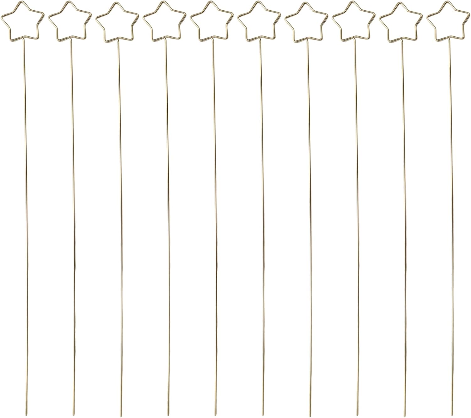 40 Pcs Gold Floral Card Holder Picks, 13 Inch Premium Metal Flower Picks, Star-Shaped Card Holder Stick for Wedding/Party/Table Centerpieces