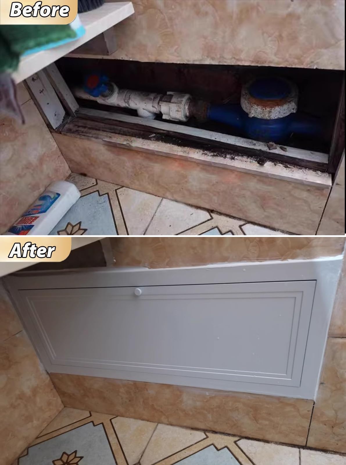 Panel Dostępu Drzwiczki Rewizyjne do Zaworów Wodnych/Systemów Kanałów, Drzwiczki Rewizyjne z Ramą Aluminiową i Panelem Ocynkowanym, Zamknięcie Klapy Rewizyjnej Lazienka(10x20in(25x50cm))