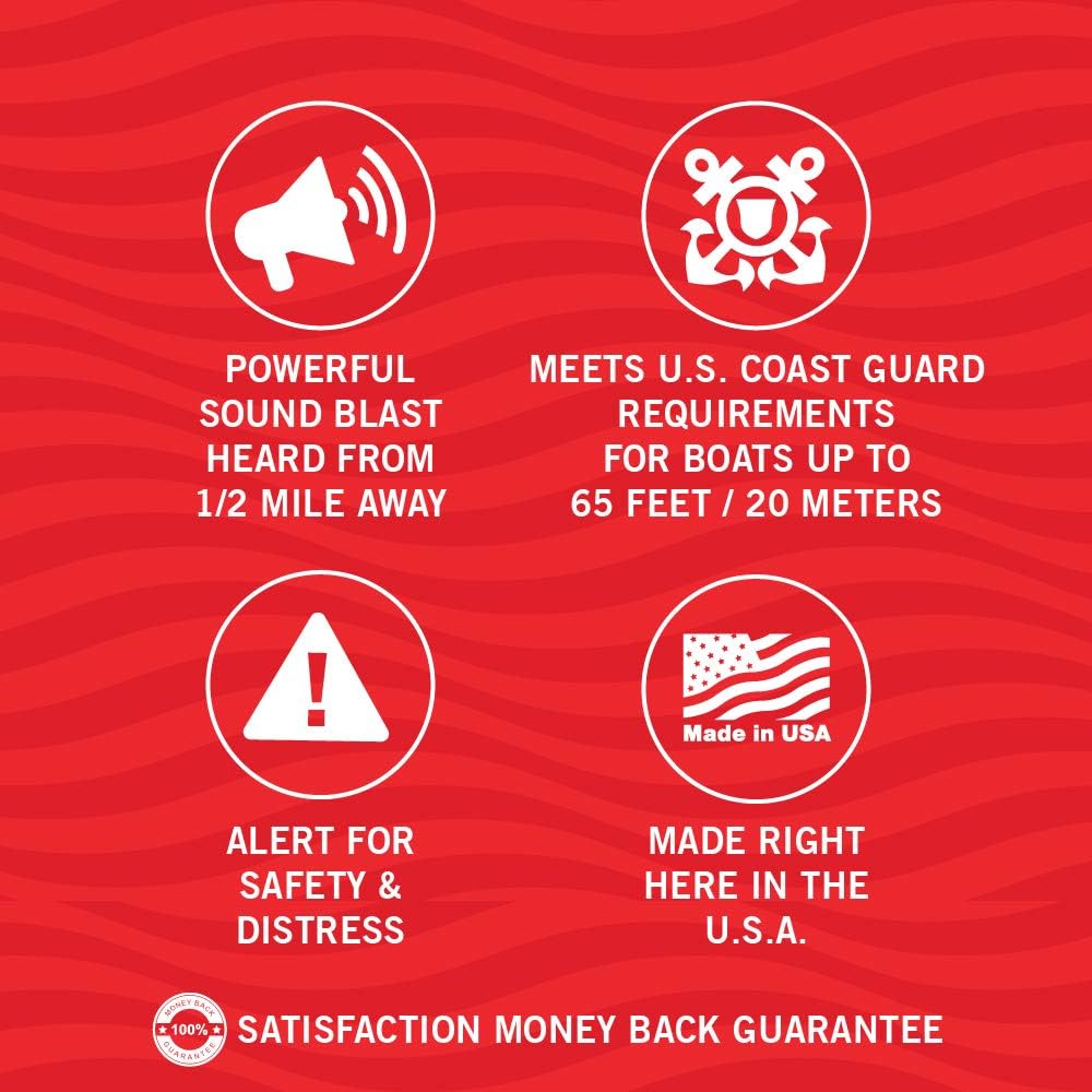 Air Horn for Boating Safety Canned Boat Accessories | Marine Grade Airhorn Can and Blow Horn - 1.4oz : Sports & Outdoors