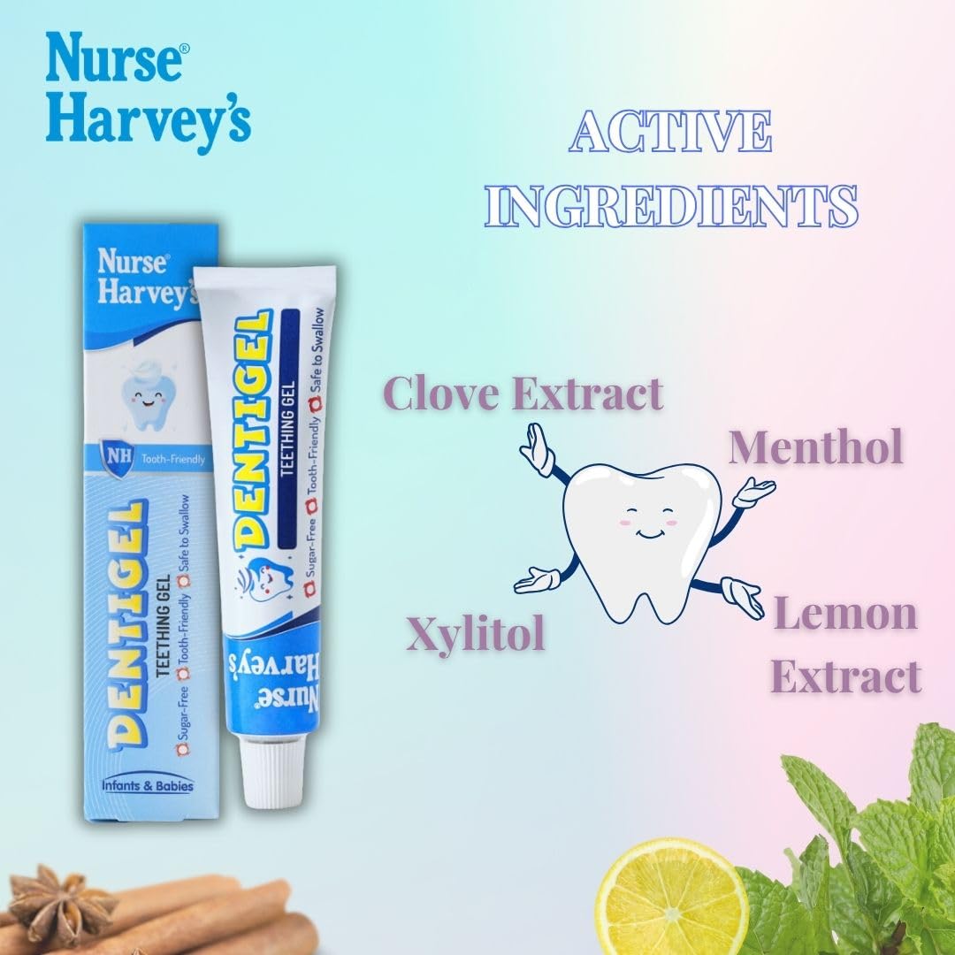 Nurse Harvey's Dentigel de 15 g para bebés a partir de 3 meses, ayuda a aliviar los síntomas de la dentición