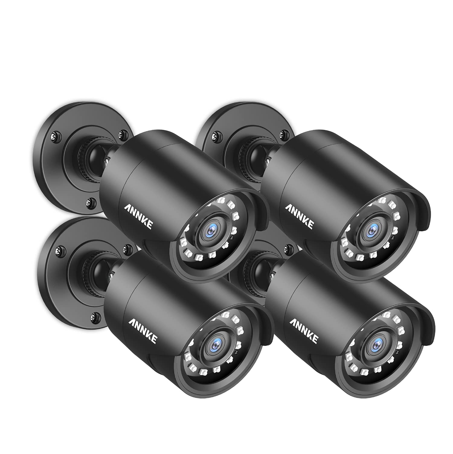 ANNKE 4 Pack 1080P HD TVI Home Security Camera Outdoor Indoor, 1920TVL, IP66 Waterproof, Night/Day Vision, Surveillance CCTV Bullet Cam