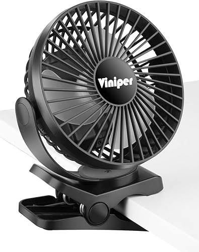 Miniatura 8 de Viniper Ventilador USB con clip de 6 pulgadas ventilador de escritorio pequeño portátil rotación de 360 ventilador de mesa de viento de 3