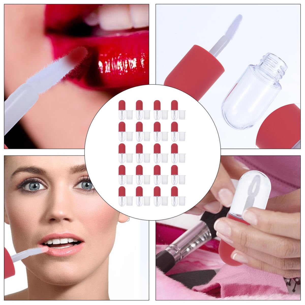 Tubos Rellenables de Brillo de Labios de 4,5ml de Plástico 20 que Aman la Belleza para Principiantes y Amigas Femeninas