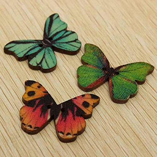 Ology(R) 100pcs Mixed Butterfly Wooden Children Garment