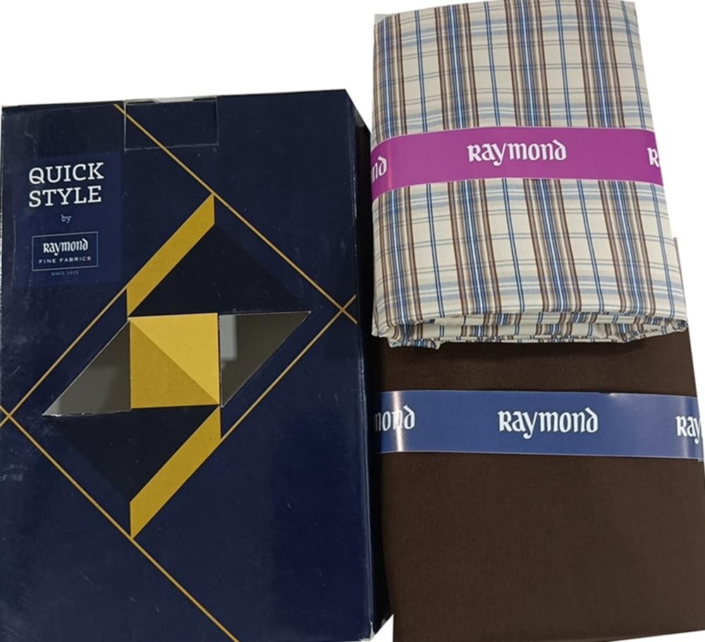 raymond fabrics Raymond Quick Style Men's Cotton Plaid Shirt Fabric, Check Pattern, Fine Fabrics Collection-picture-37