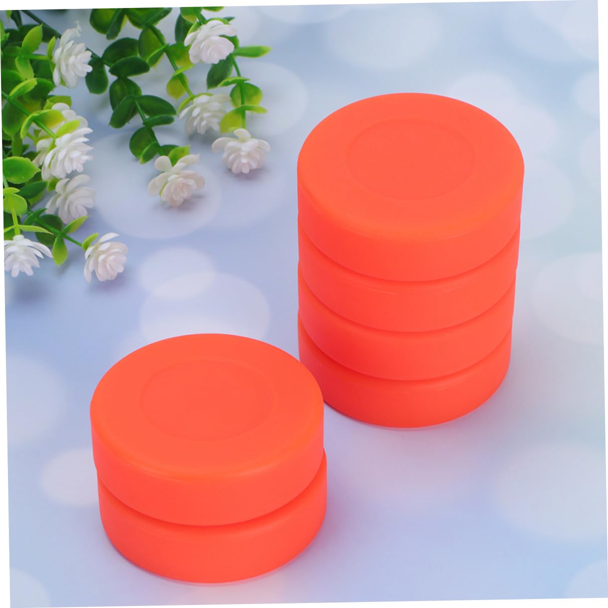 Puck da Hockey Standard Rosso in Gomma, 10 Pezzi, Bassa Rimbalzo