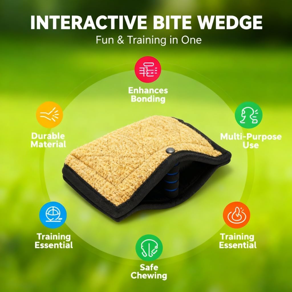 Dog Bite Pillow Wedge Training War Toy Sleeve with Handle, Durable Chew Toy for Puppy and K9 Training - Enduring Material, Tough Tug of War Toy, Ideal for Dogs Trainning and Military Use