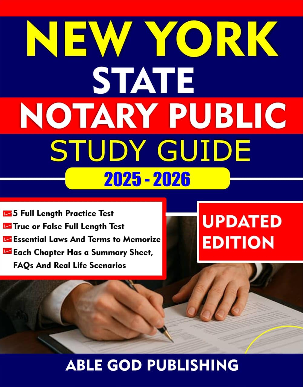 NEW YORK STATE NOTARY PUBLIC STUDY GUIDE 2025-2026: The complete manual to passing the NYS Notary test with Confidence