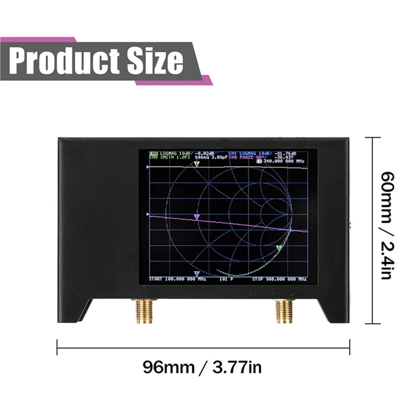 Analizator sieci Analizator sieci wektorowej Nanovna V2 3G z 2,8-calowym ekranem dotykowym TFT SAA2, antena krótkofalowa HF, VHF, UHF, metalowy tester VNA do diagnostyki kabli sieciowych