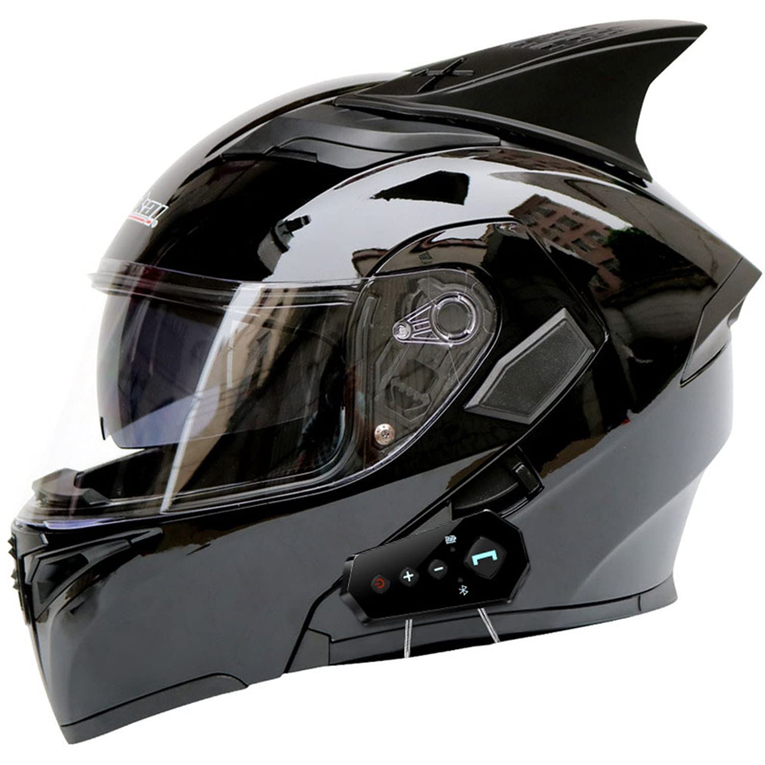 Casque moto modulable bluetooth XXL avec double visière intégrée pour homme et femme