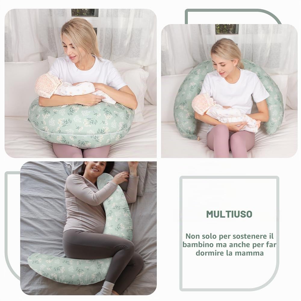 Chilling Home Cuscino per allattamento 2 in 1, XXL, per gravidanza, con cuscino interno