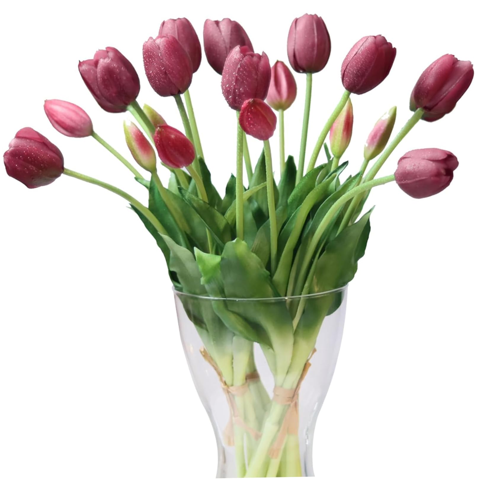Tulipes artificielles haut de gamme au toucher naturel et silicone souple premium 40cm